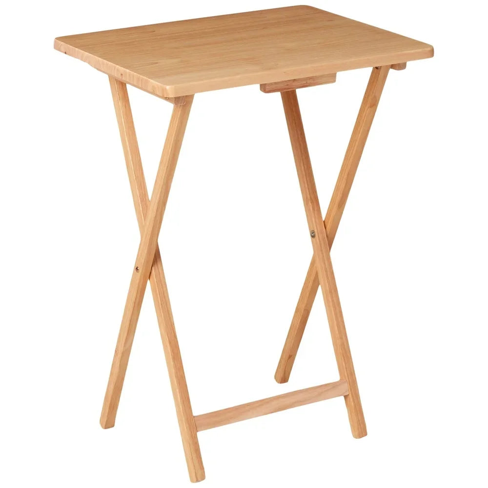 Indoor Folding TV Tray Table Solid Rubberwood Portable