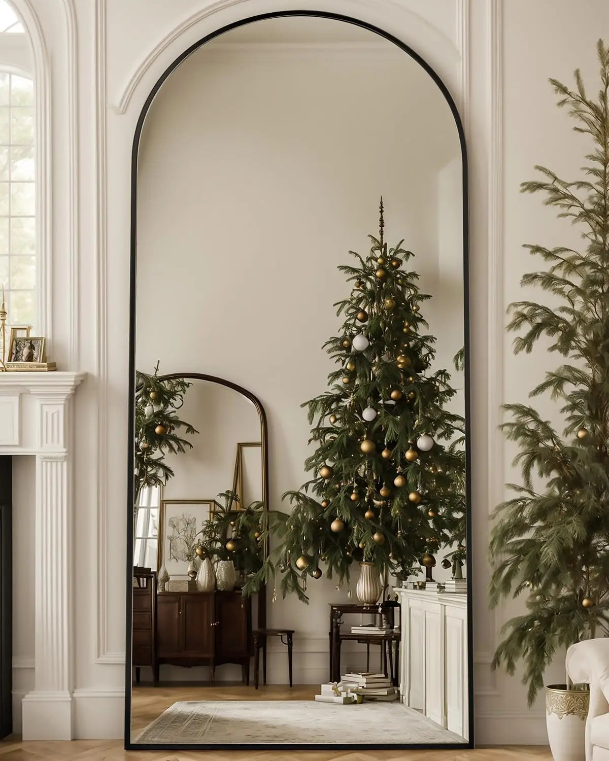 Elegant Arched Floor Mirror Freestanding Or Wall Mounted For Home