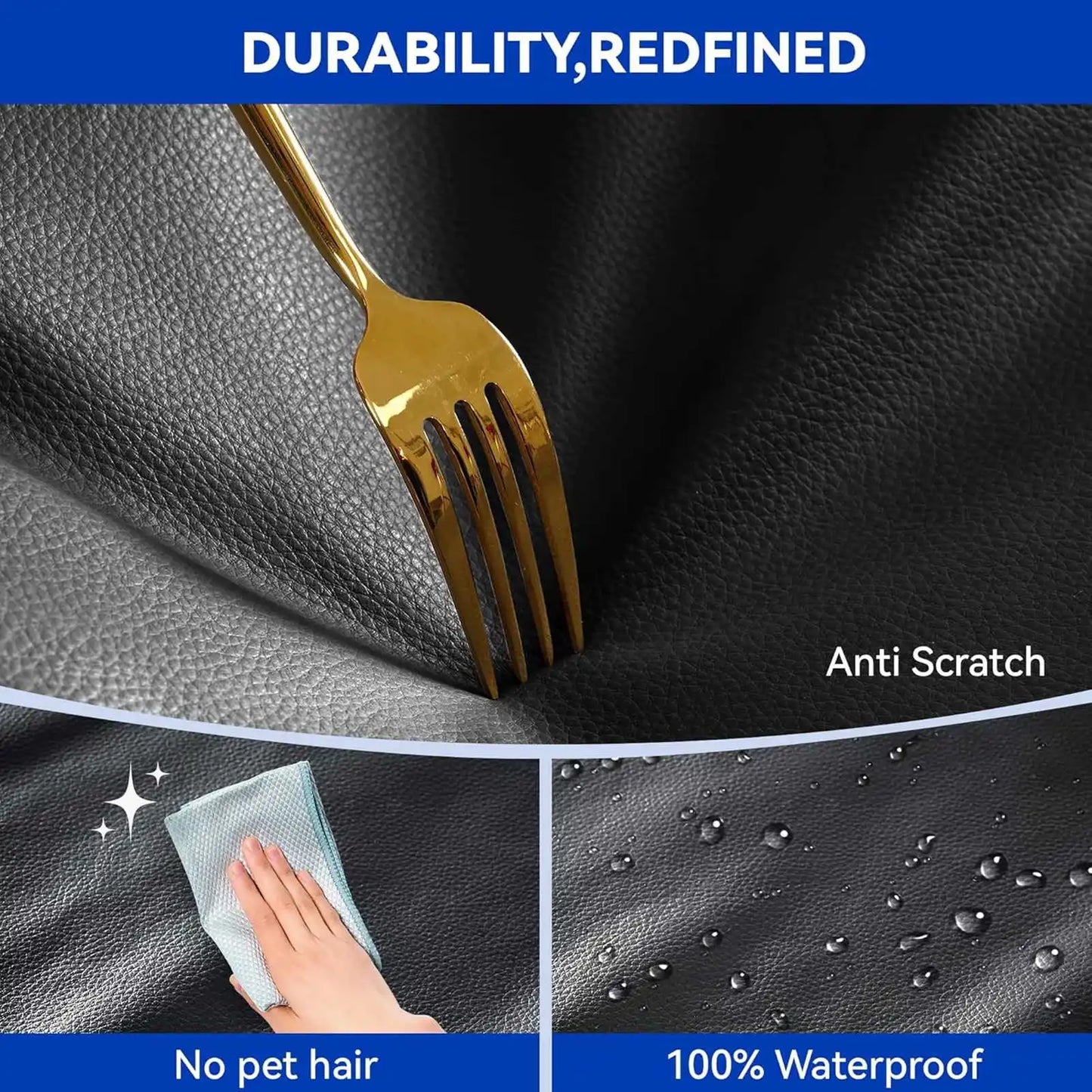 TOPINCN Leather Waterproof Anti Scratch Dog Car Seat Cover