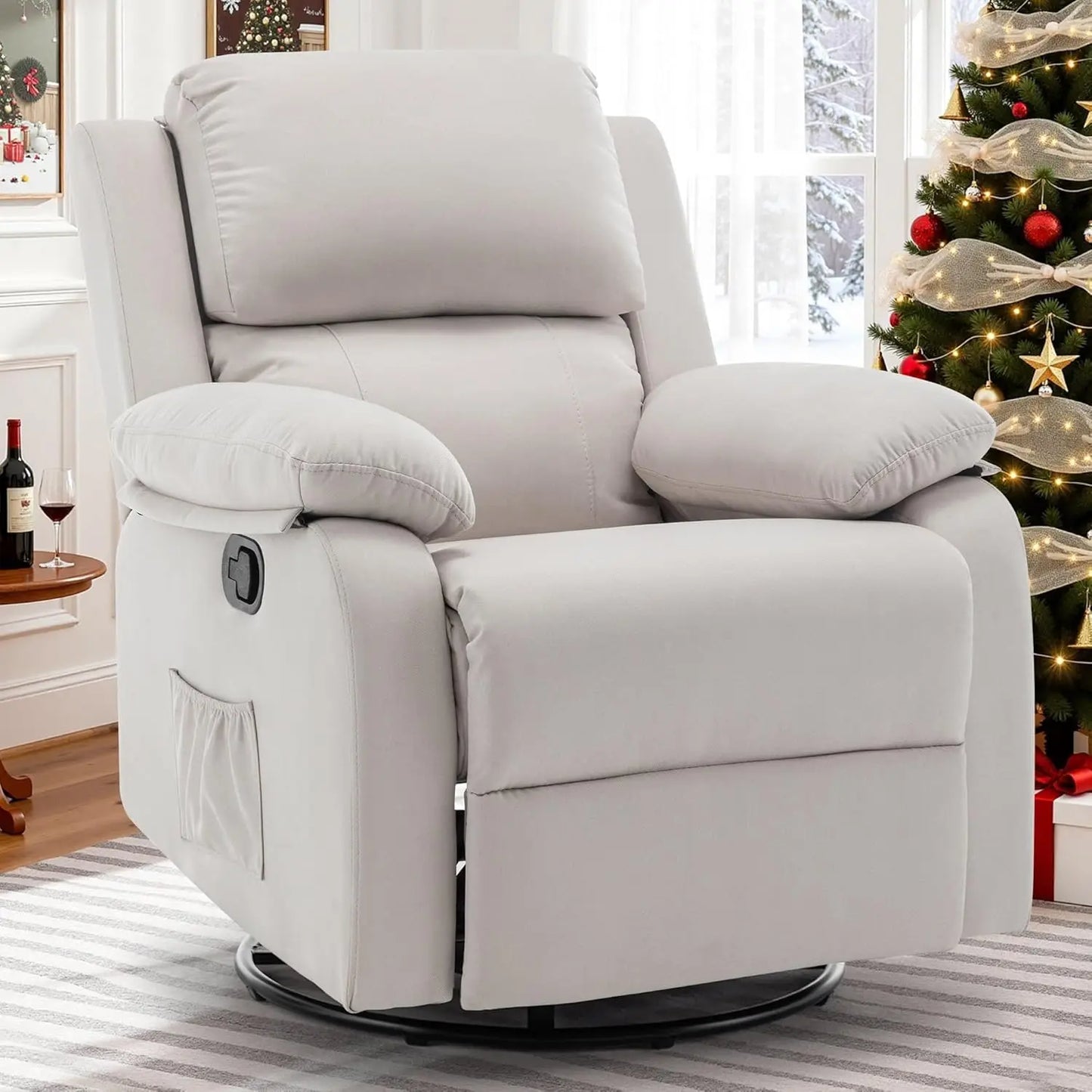 360 Swivel Rocker Recliner Chair For Small Spaces Upholstered Comfort
