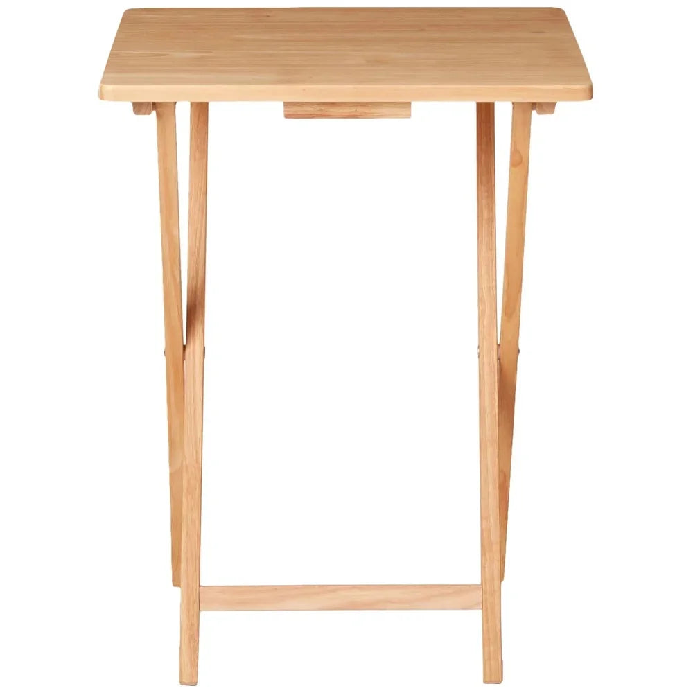 Indoor Folding TV Tray Table Solid Rubberwood Portable