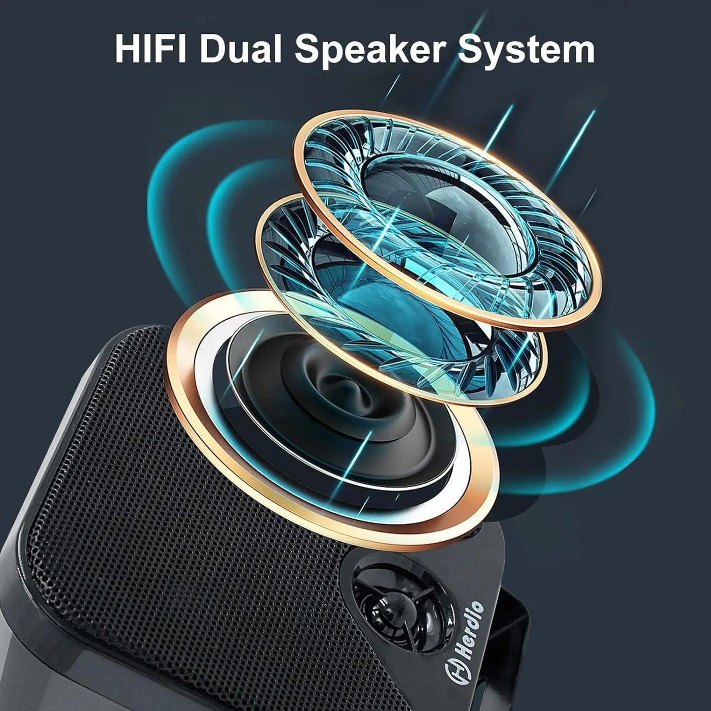 Herdio Waterproof Marine Bluetooth Speaker 100W Heavy Duty Surface Mounted