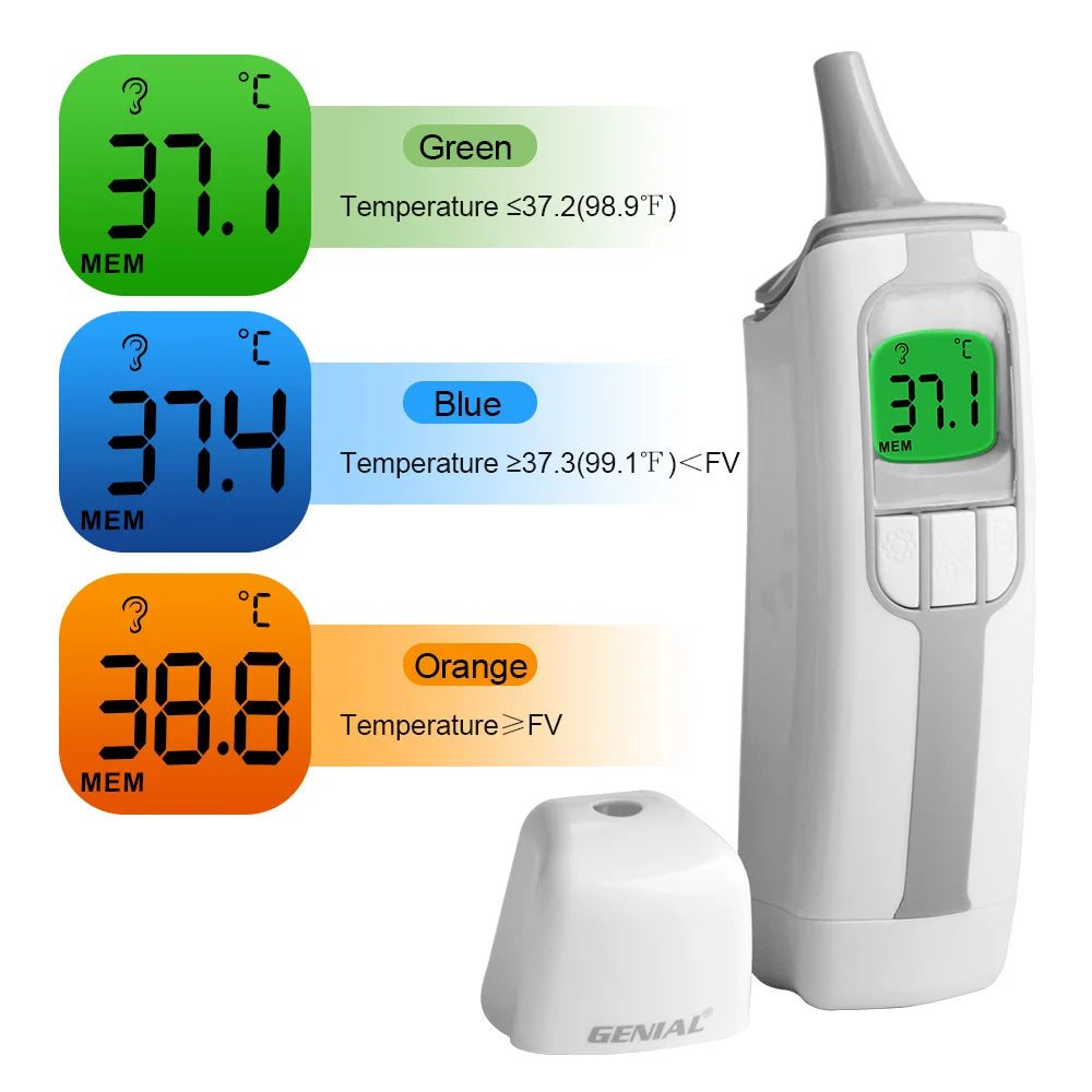 GENIAL Ear Thermometer For Adults And Kids Digital Fever Alarm