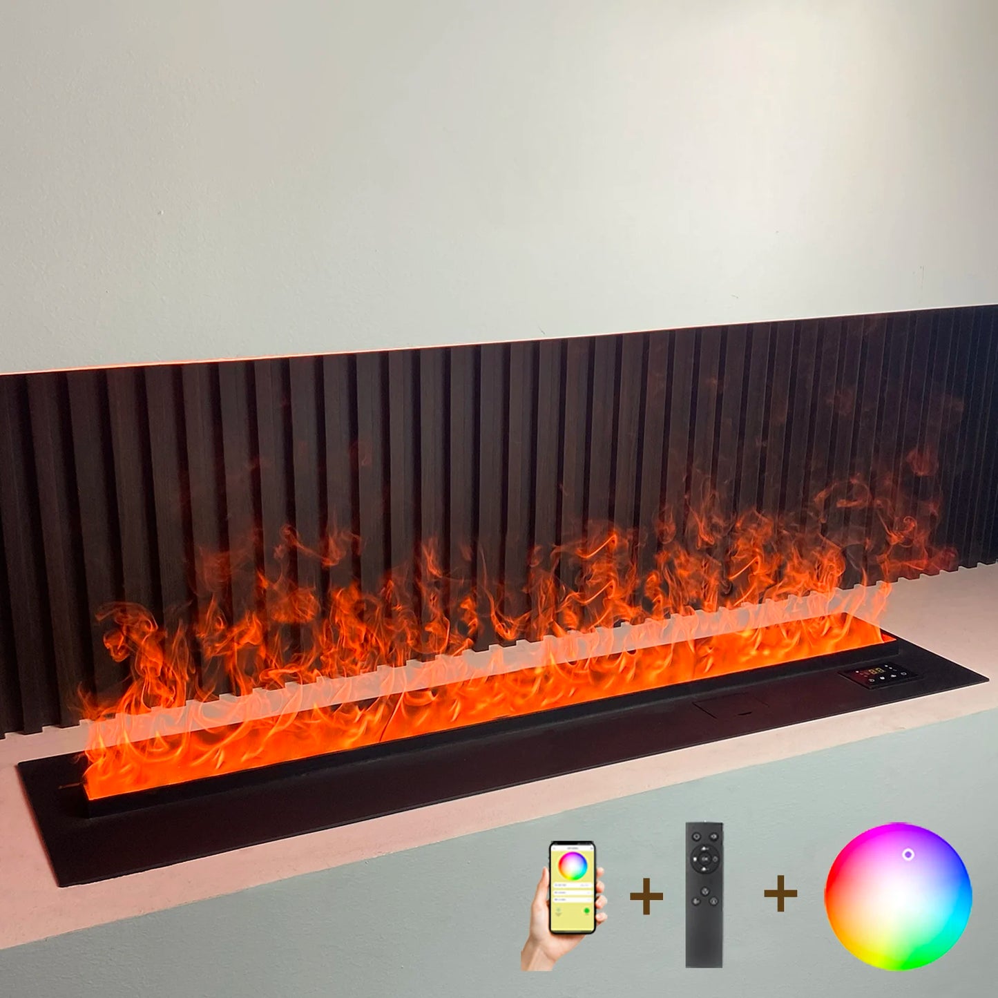 Electric 3D Water Vapor Recessed Steam Fireplace with Remote Control