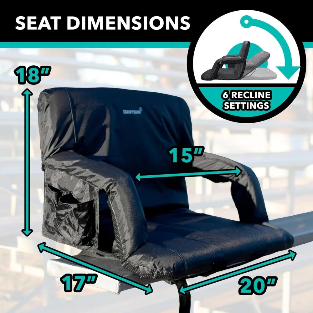 Foldable Stadium Seats With Back Support Waterproof Bleacher Chairs