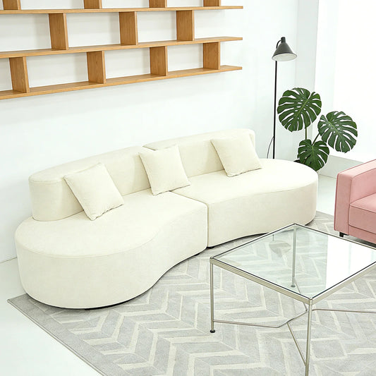 iKayaa Modern Curved 4 Seat Modular Sofa For Living Room