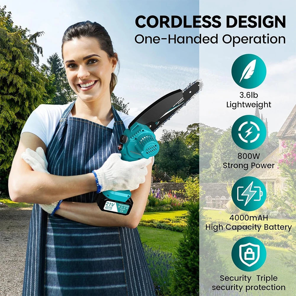 Seesii Cordless Electric Chainsaw For Wood Cutting