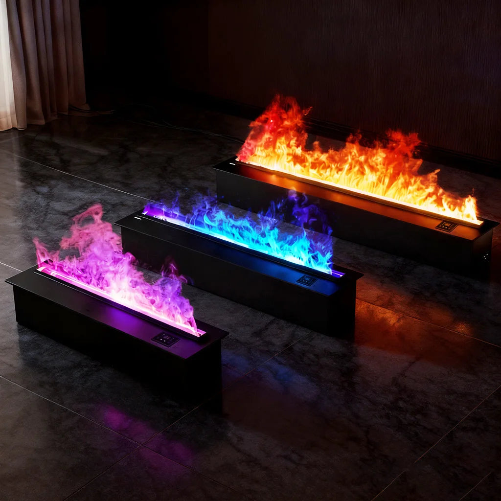 Electric 3D Water Vapor Recessed Steam Fireplace with Remote Control