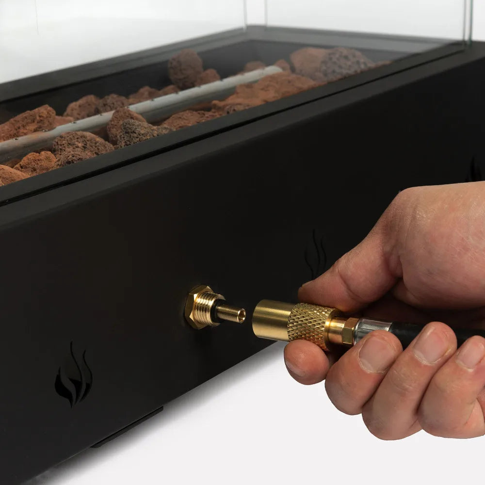 Tabletop Propane Fire Pit With Quick Connect Joint Wind Guard