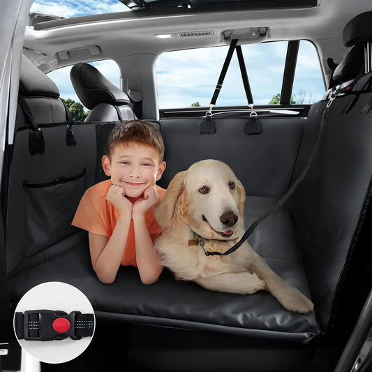 TOPINCN Leather Waterproof Anti Scratch Dog Car Seat Cover