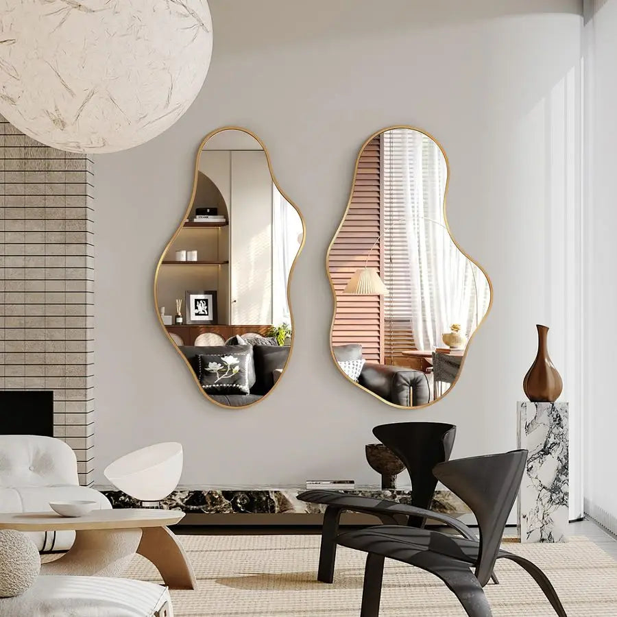 Wall Mirror Abstract Asymmetrical Design For Modern Homes