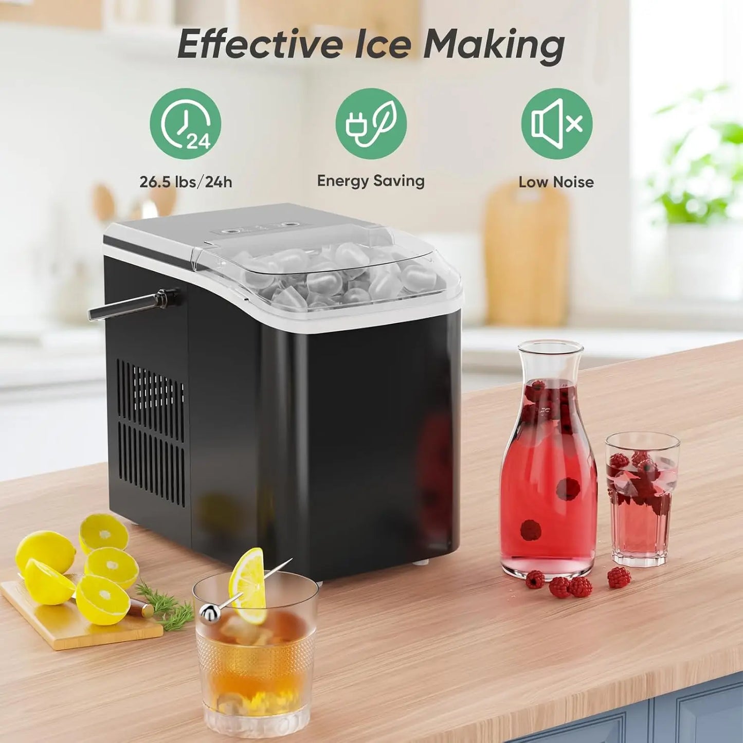 Portable Ice Maker SelfCleaning Quiet for Home Kitchen Travel