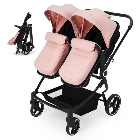 HiMISS Twin Side by Side Stroller Lightweight Foldable Travel