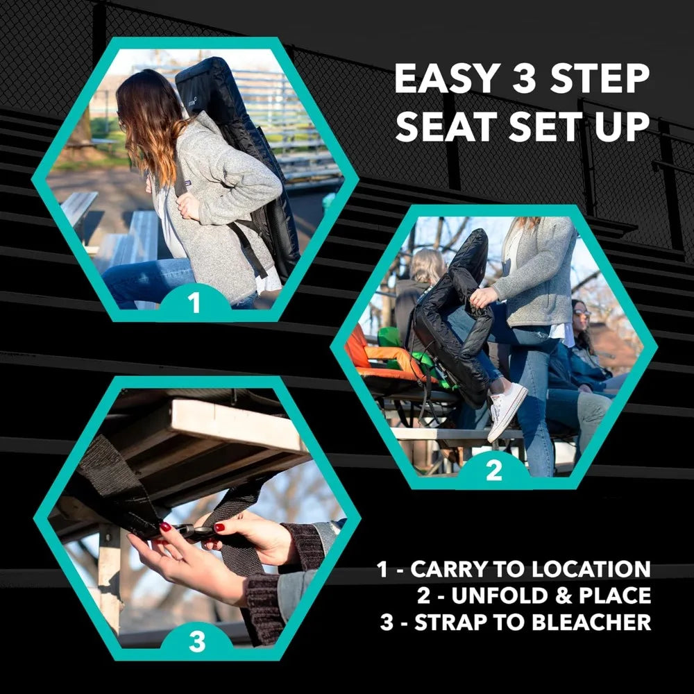Foldable Stadium Seats With Back Support Waterproof Bleacher Chairs