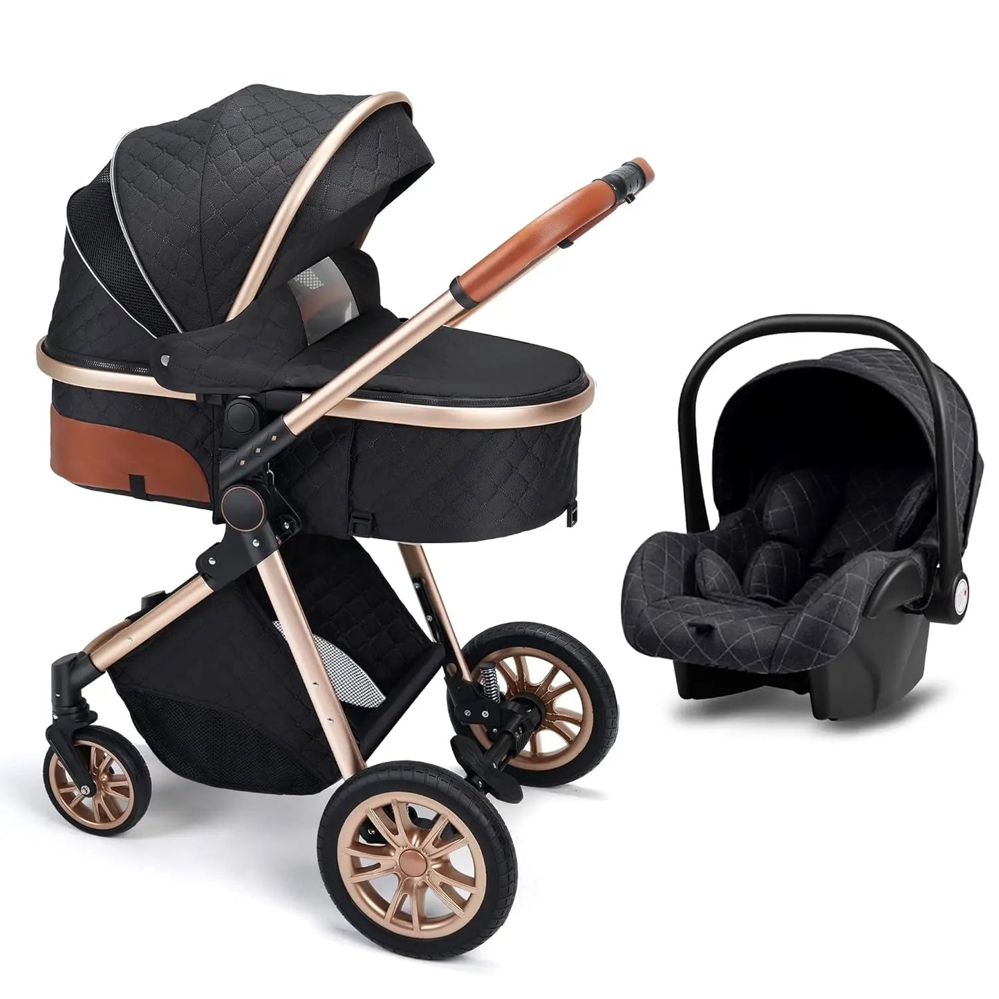 2 In 1 Baby Cradle Stroller Portable High View For 1-2 Years