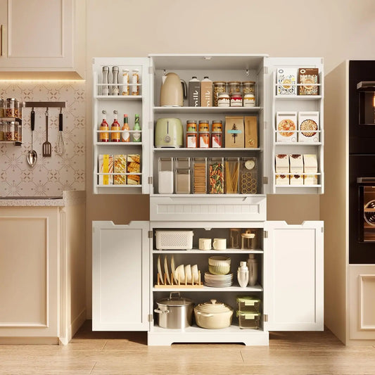 MOYU Kitchen Pantry Cabinet With Adjustable Shelves