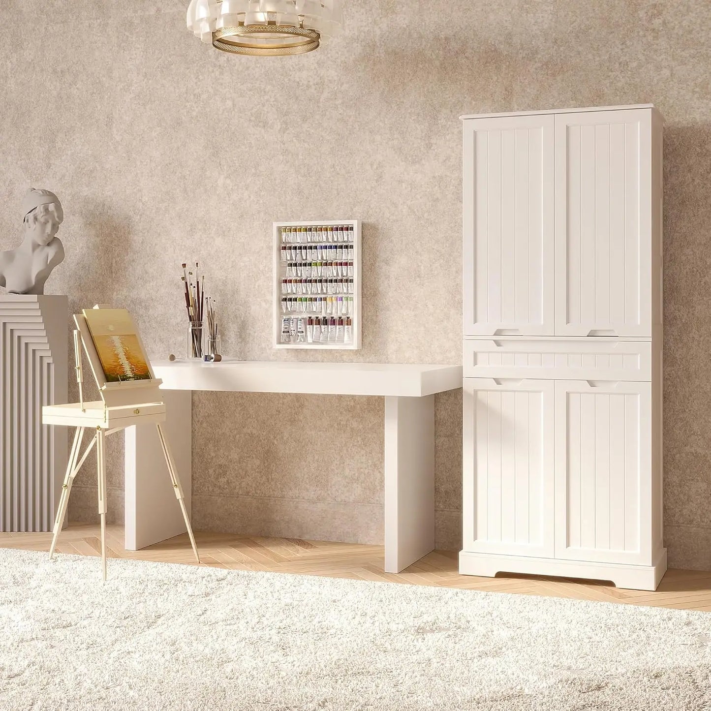 MOYU Kitchen Pantry Cabinet With Adjustable Shelves