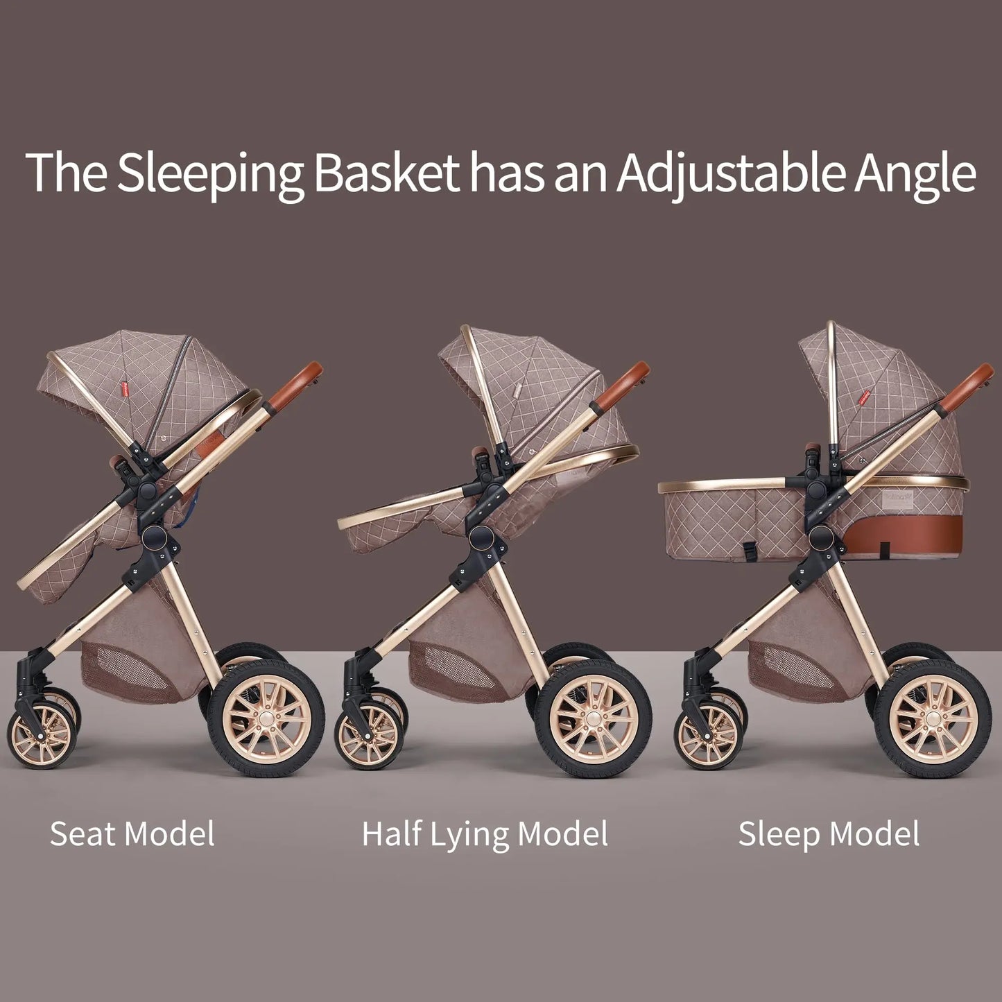 2 In 1 Baby Cradle Stroller Portable High View For 1-2 Years