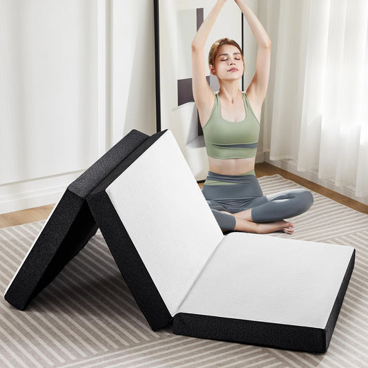 JHK Soft Memory Foam Tri Fold Mattress With Washable Cover
