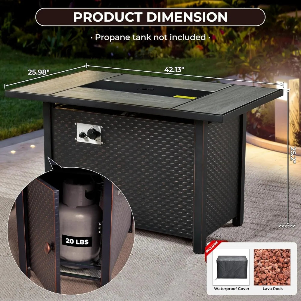 Propane Fire Pit Table For Outdoor Patio 50,000 BTU