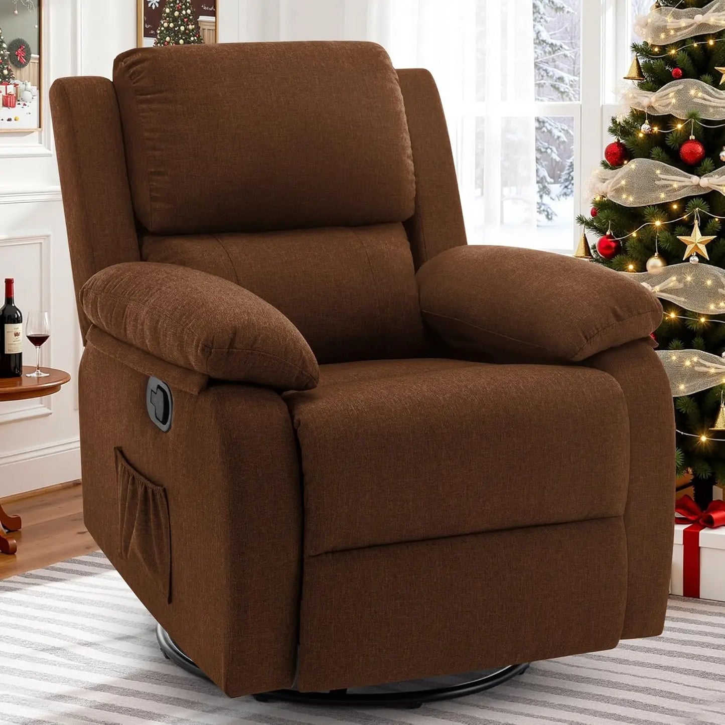 360 Swivel Rocker Recliner Chair For Small Spaces Upholstered Comfort