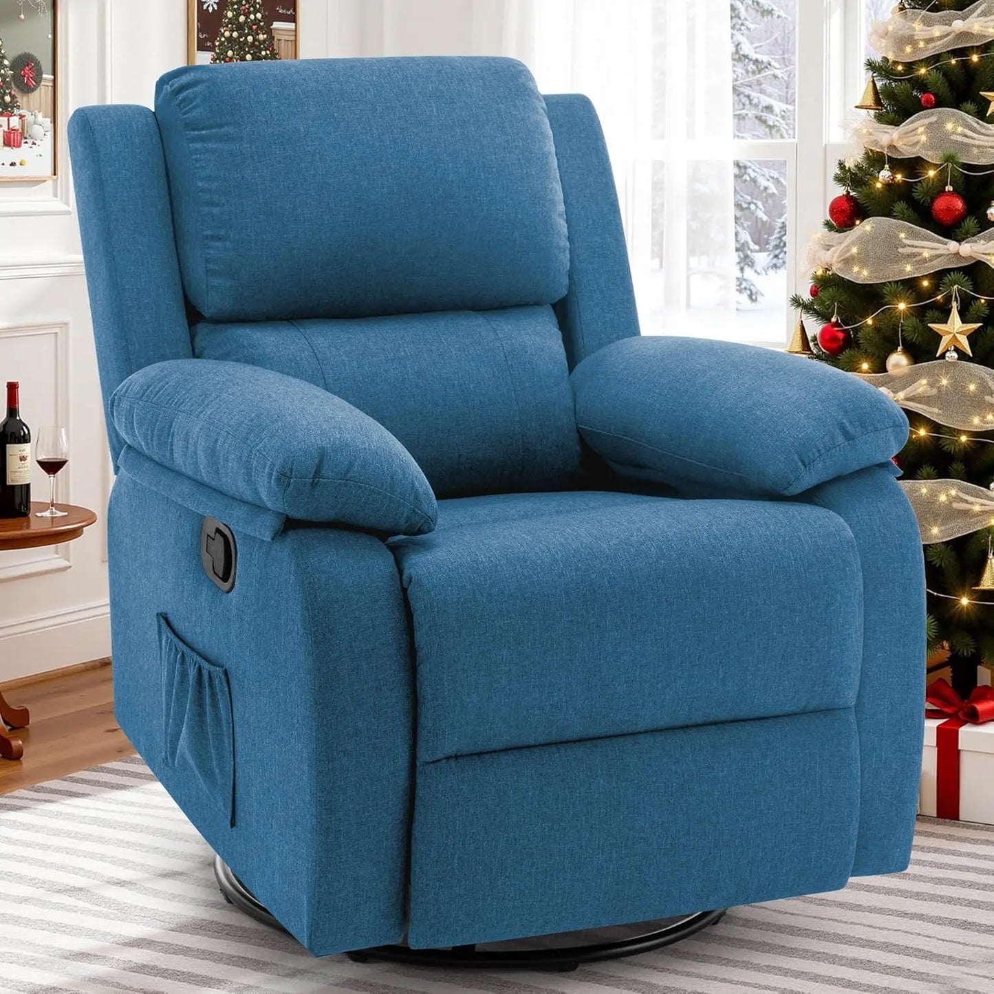 360 Swivel Rocker Recliner Chair For Small Spaces Upholstered Comfort