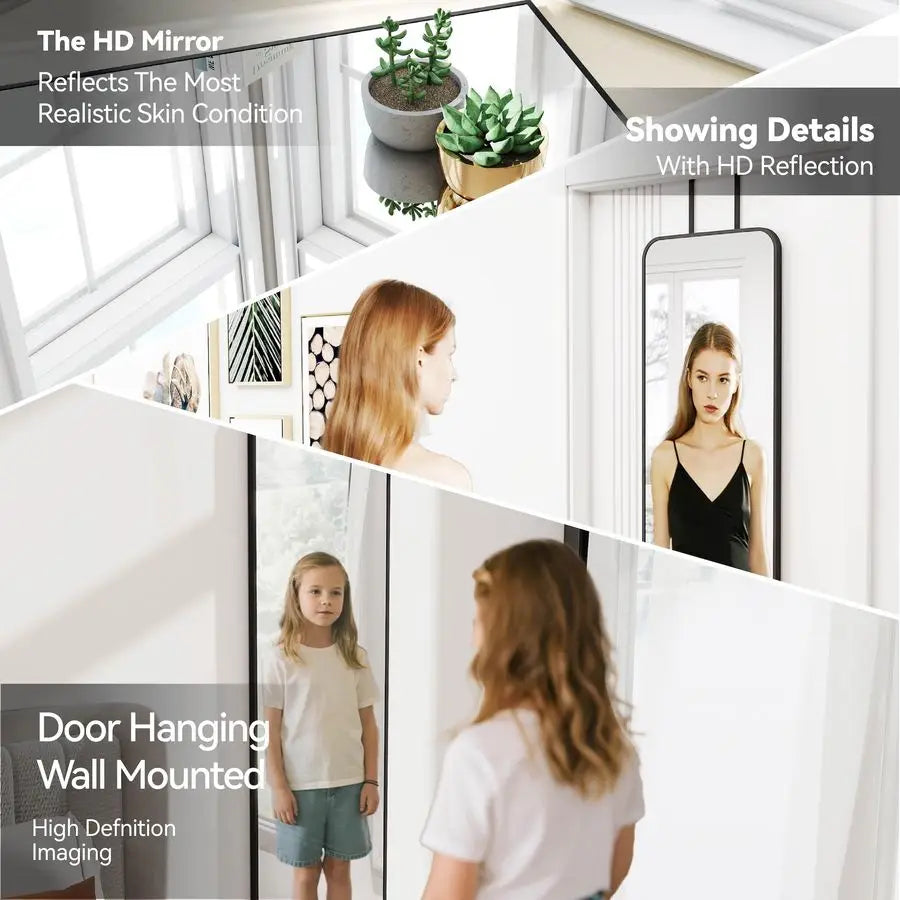 Rectangle Full Body Mirror With Aluminum Frame For Wall Mount