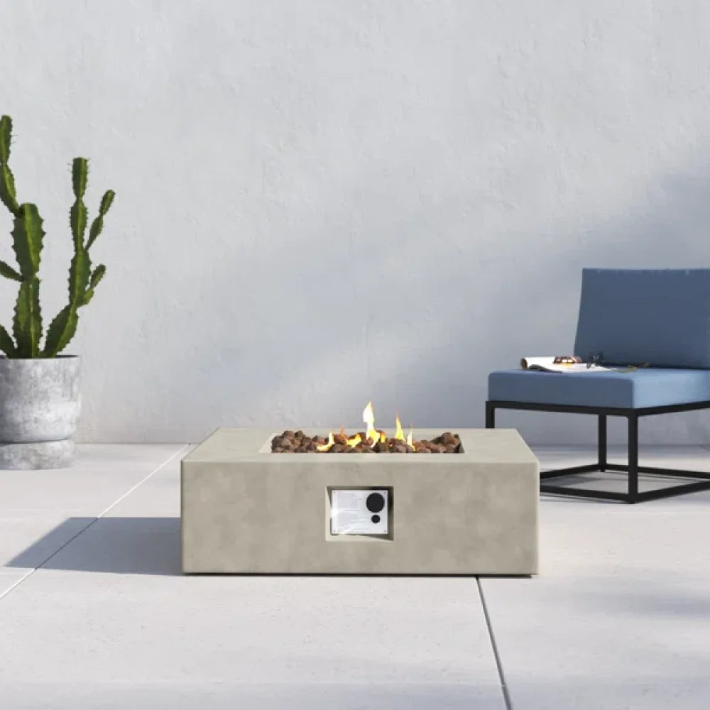 Modern Concrete Outdoor Fire Pit Table For Patio And Garden