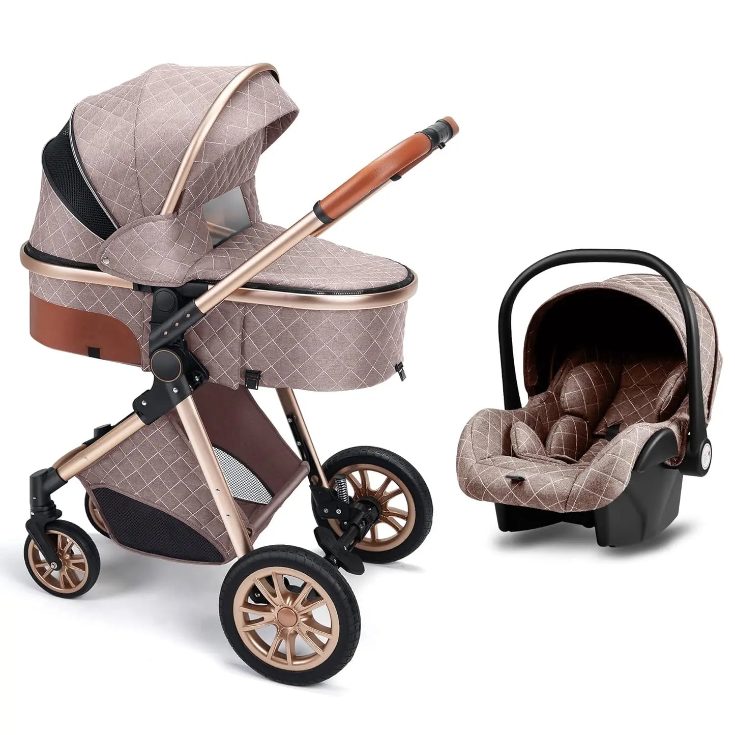 2 In 1 Baby Cradle Stroller Portable High View For 1-2 Years