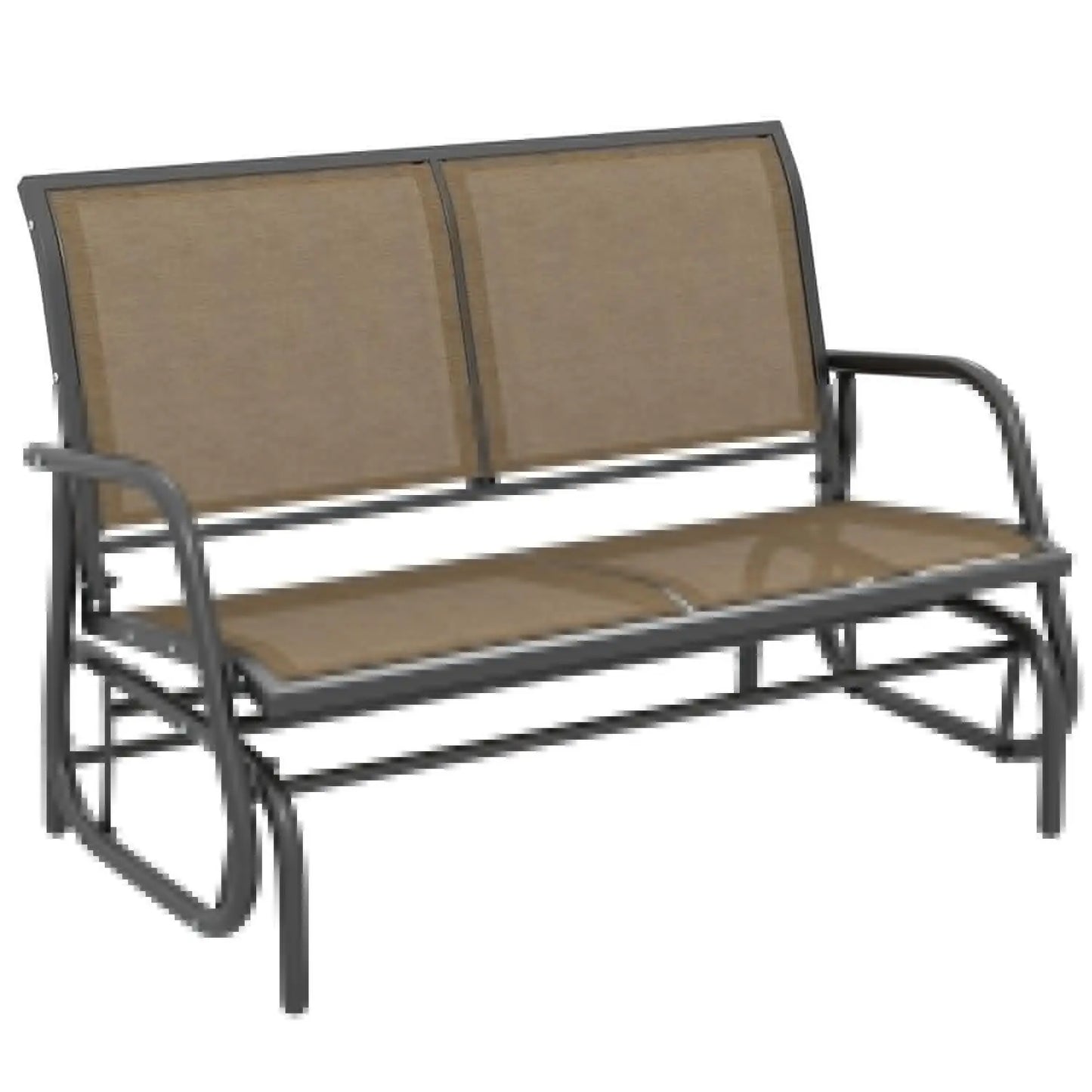 Two Person Outdoor Glider Bench With Powder Coated Steel Frame