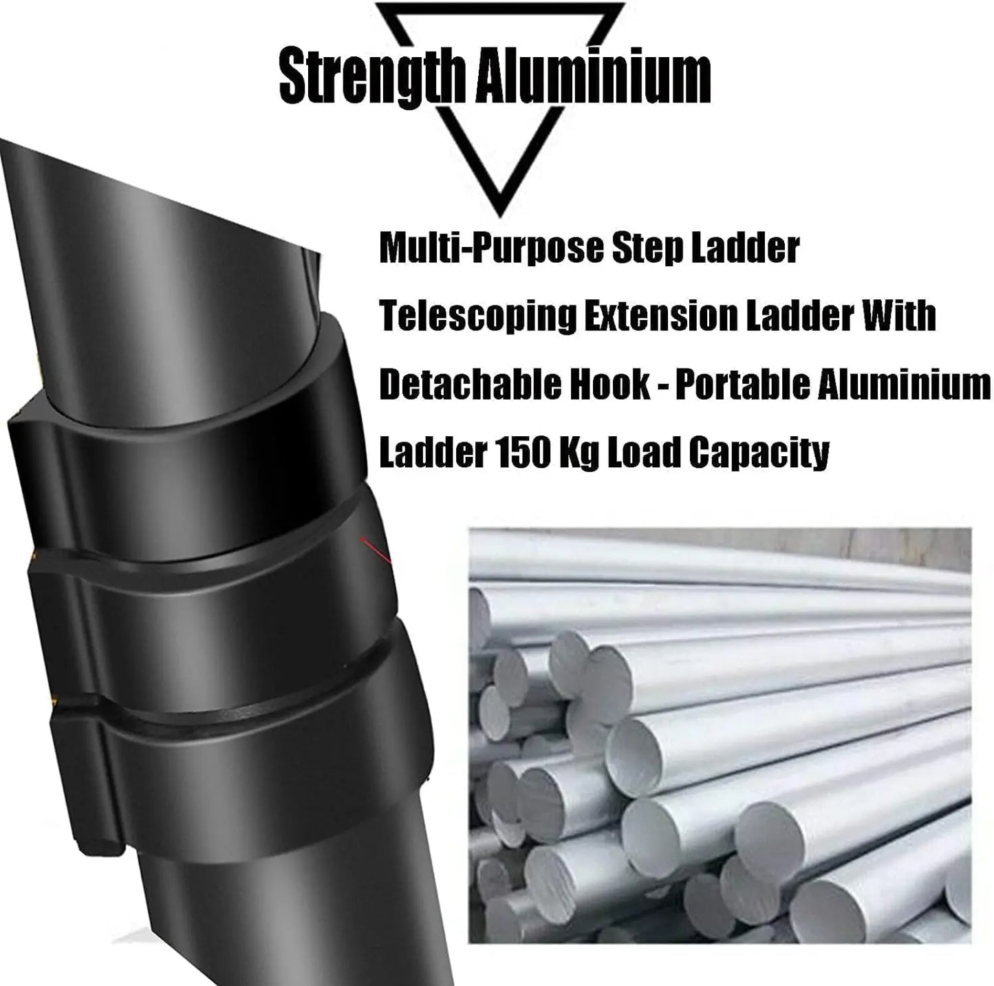 DayPlus Telescopic Aluminum Ladder With Detachable Hooks