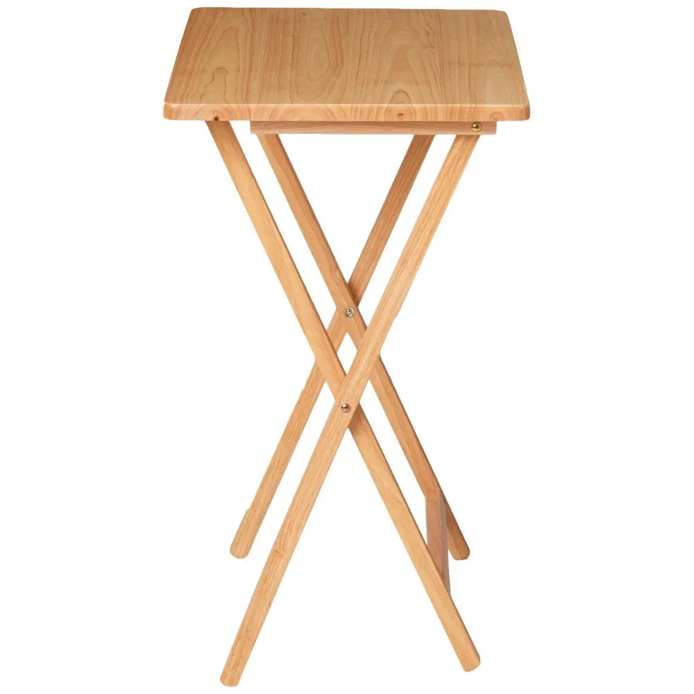 Indoor Folding TV Tray Table Solid Rubberwood Portable