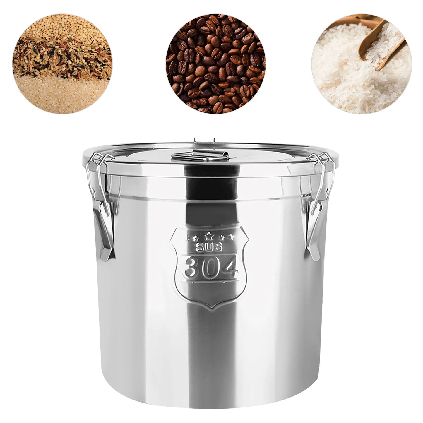 Stainless Steel Grain Canister Airtight Storage Container