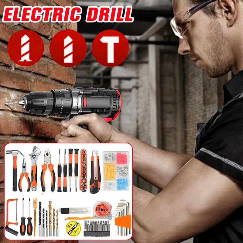 Drill Combination Kit With 2 Batteries And Fast Charger
