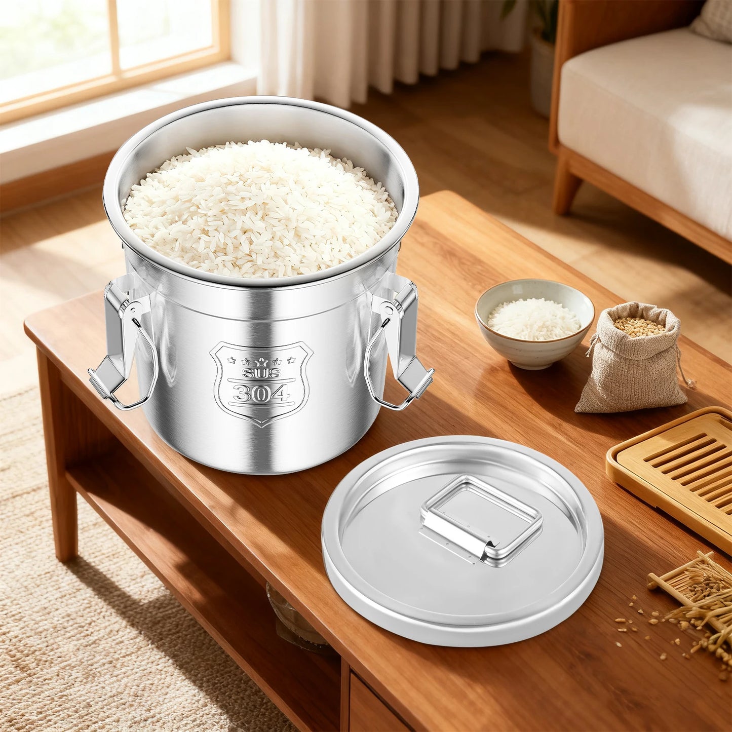 Stainless Steel Grain Canister Airtight Storage Container