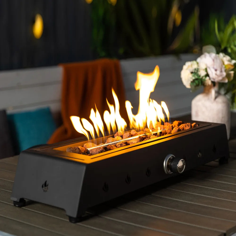 Tabletop Propane Fire Pit With Quick Connect Joint Wind Guard
