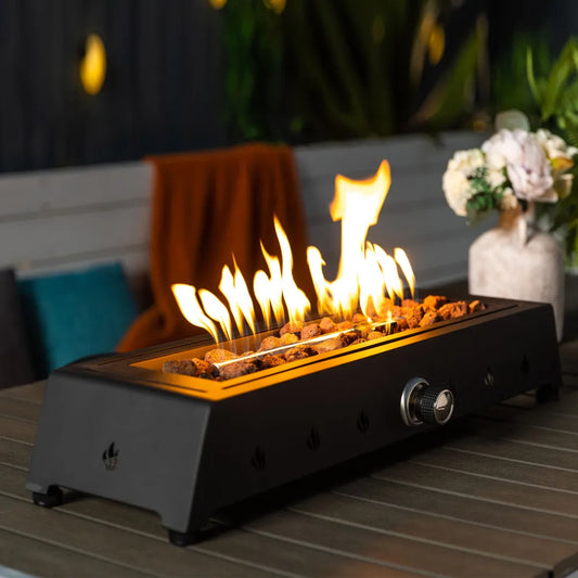Tabletop Propane Fire Pit With Quick Connect Joint Wind Guard