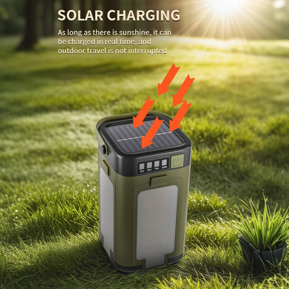 Foldable Camping Lantern Power Bank Solar Rechargeable Light