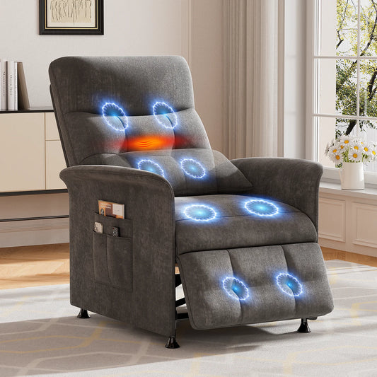 Power Recliner Chair With Heated Massage For Home Use